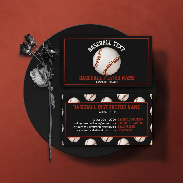 Baseball Coach Black Business Card (Creator Uploaded)
