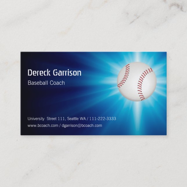 Baseball Coach Business Card (Front)