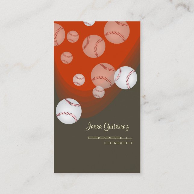 Baseball coach business cards (Front)