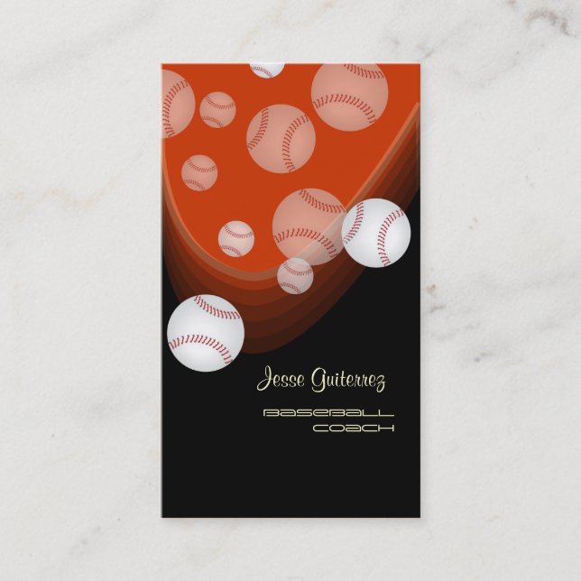 Baseball coach business cards (Front)