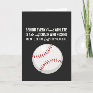 Baseball Coach Cards Thank You Best Ever From Team