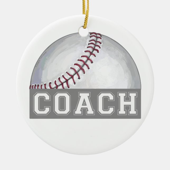 Baseball Coach Ceramic Tree Decoration (Front)