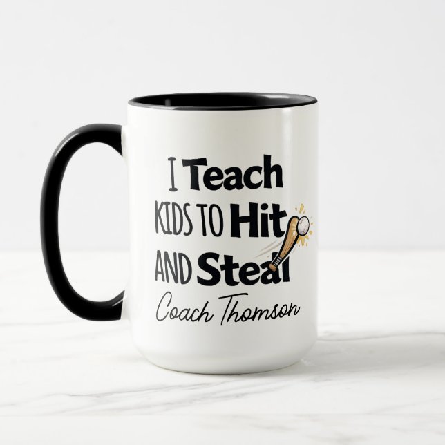 Baseball Coach Coffee Mug, Gift For Baseball Coach Mug (Left)