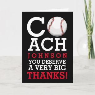 Baseball Coach Custom Name Thank You