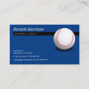 Baseball Coach Deep Blue Business Card