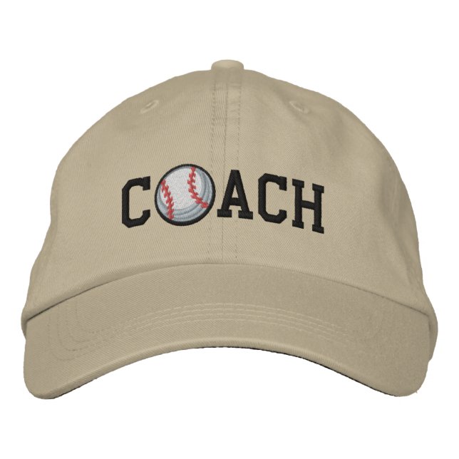 Baseball Coach Embroidered Hat (Front)