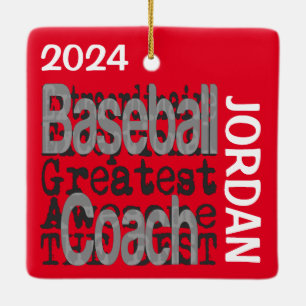 Baseball Coach Extraordinaire CUSTOM Ceramic Ornament