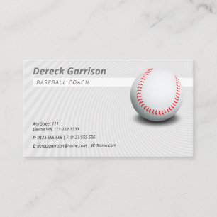 Baseball Coach Light Grey Business Card
