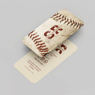 Baseball Coach Monogram Rustic Baseball Initials Business Card