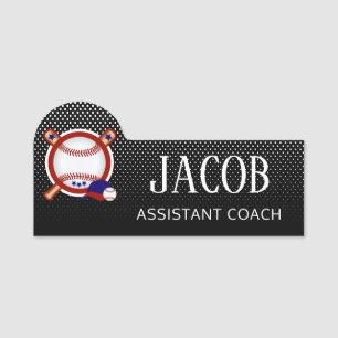 Baseball Coach Name Tag