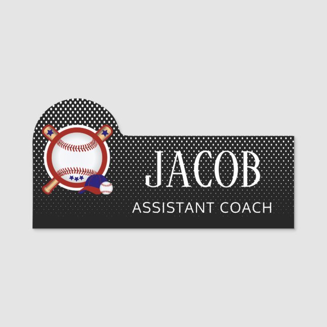 Baseball Coach Name Tag (Front)