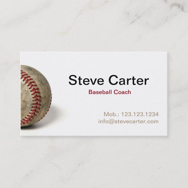 Baseball Coach or Player Card Sport Team (Front)