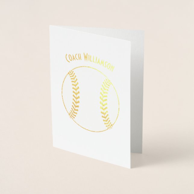 Baseball Coach or Sponsor Thank You Banquet Card (Front)