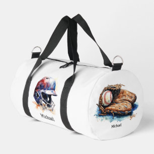 Baseball coach player helmet  name or own text   duffle bag