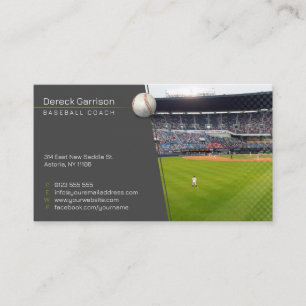 Baseball Coach Player Photo Business Card