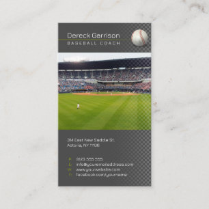 Baseball Coach Player Photo Business Card