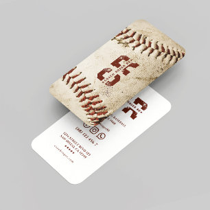 Baseball Coach Rustic Baseball Monogram Initials Business Card