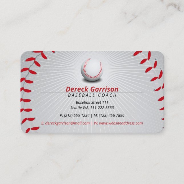 Baseball Coach | Sport Business Card (Front)