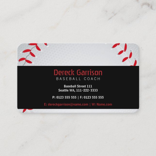 Baseball Coach | Sport Business Card (Front)