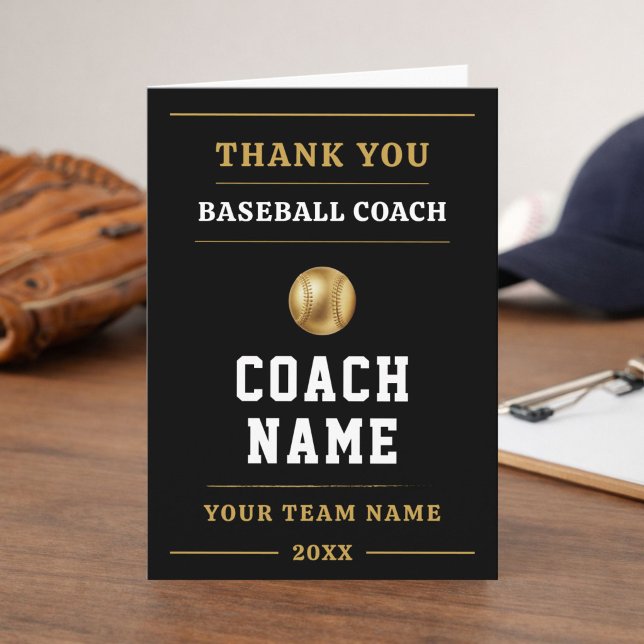 Baseball Coach Team Appreciation Gift Thank You Card (Creator Uploaded)