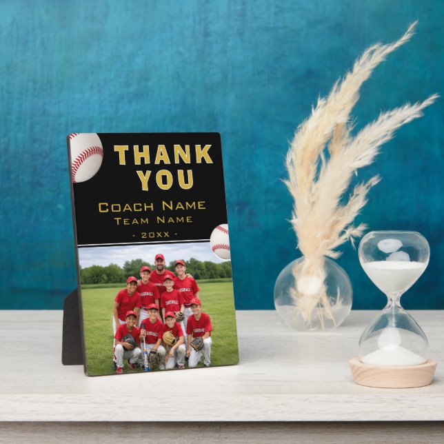 Baseball Coach Team Name Photo Plaque (Side)