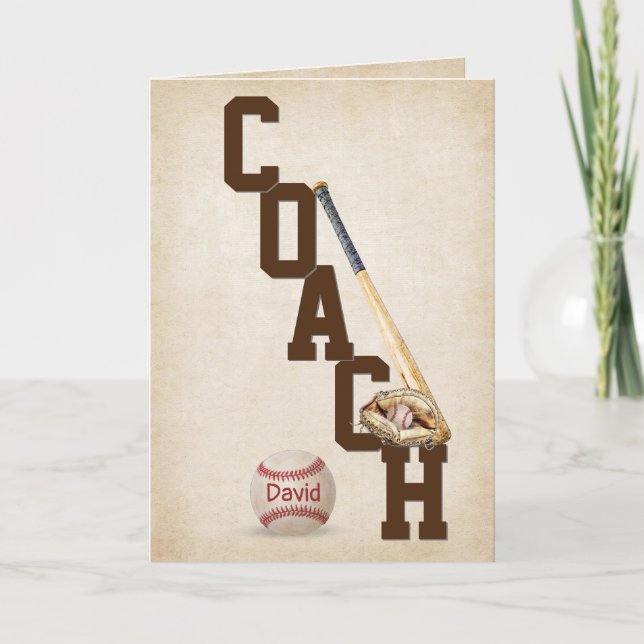  Baseball Coach Thank You Card (Front)