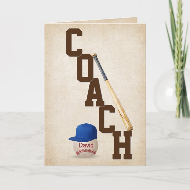  Baseball Coach Thank You Card (Front)