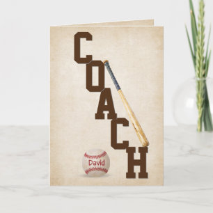 Baseball Coach Thank You Card