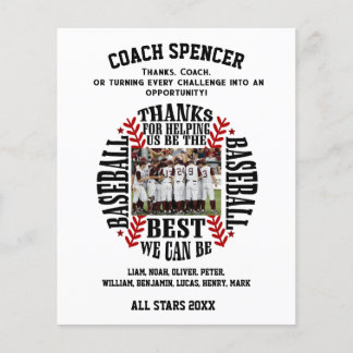 Baseball Coach thank you Flyer