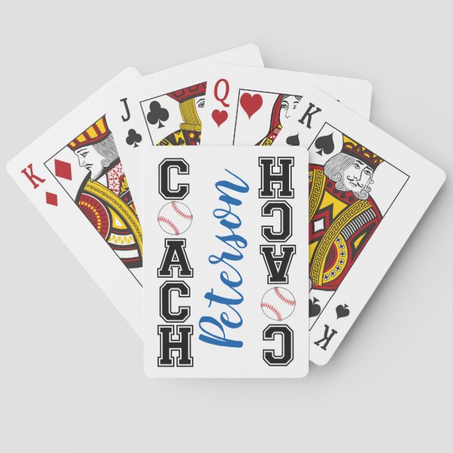 Baseball coach thank you gift - batter up! playing cards (Back)