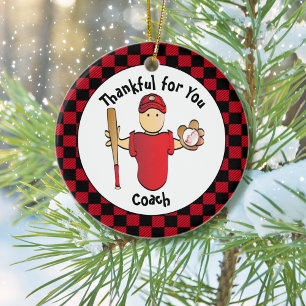 Baseball Coach Thank You Gift Idea  Ceramic Tree Decoration