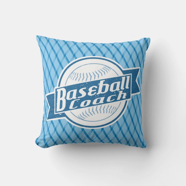 Baseball Coach Throw Pillow (Front)
