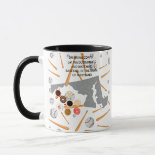 Baseball, coffee and doughnuts in Maryland Mug