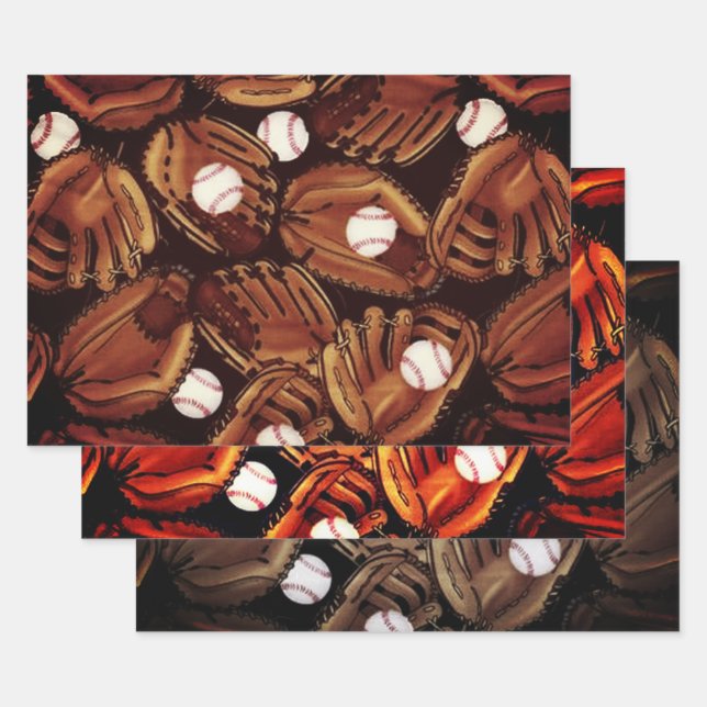 Baseball Collection Wrapping Paper Sheet (Set)