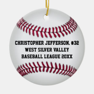 Baseball Color Photo Sports Ceramic Tree Decoration
