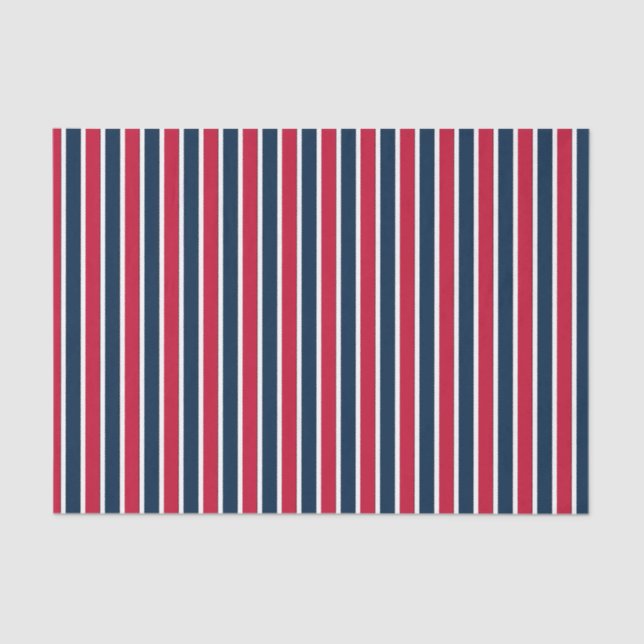 Baseball Coord Stripes RWB 01-TISSUE WRAPING PAPER (Front)