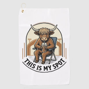 Baseball Cow Shirt With Iced Coffee Mascot Golf Towel