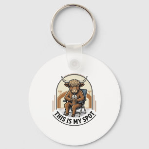 Baseball Cow Shirt With Iced Coffee Mascot Key Ring