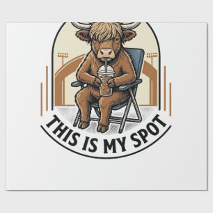 Baseball Cow Shirt With Iced Coffee Mascot Wrapping Paper