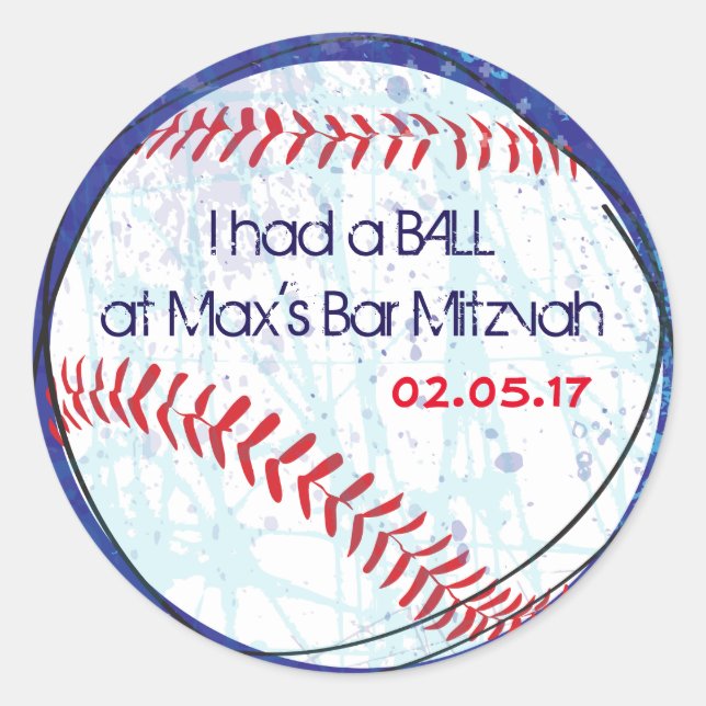BASEBALL CRAZE Bar Bat Mitzvah Gift Sticker (Front)