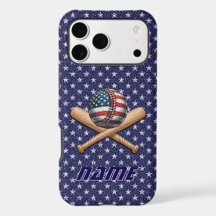 Baseball Crossed Bats American Flag