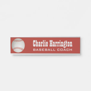 Baseball custom name & colour door sign