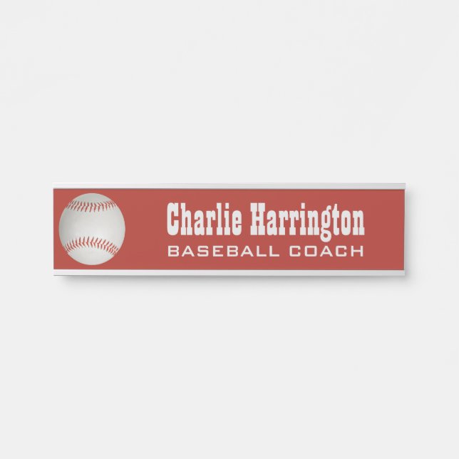 Baseball custom name & colour door sign (Front)