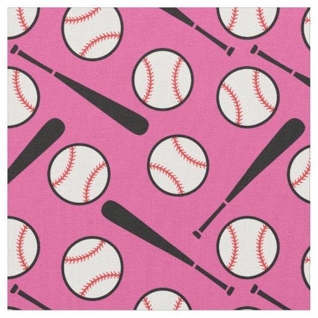 Baseball - custom size and background colour fabric (Close Up)