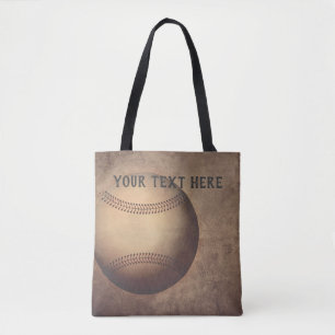 baseball custom tote bag vintage style design