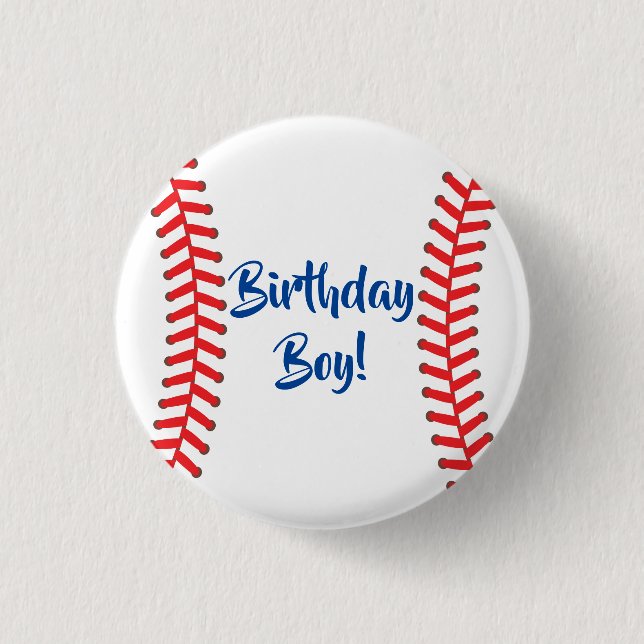 Baseball Cute Sports 1st Birthday Party 3 Cm Round Badge (Front)