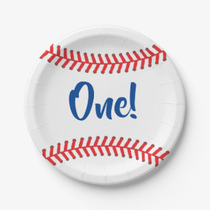 Baseball Cute Sports 1st Birthday Party Paper Plate
