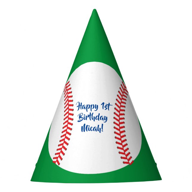 Baseball Cute Sports 1st Birthday Party Party Hat (Front)