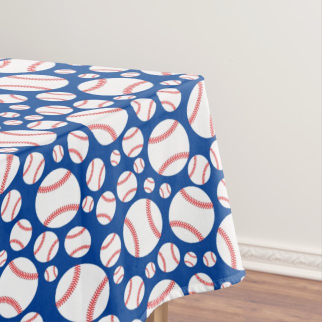 Baseball Cute Sports 1st Birthday Party Tablecloth (In Situ)