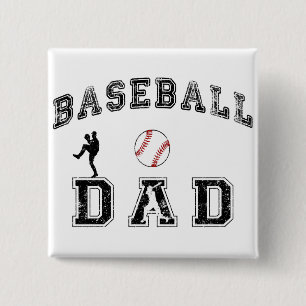 Baseball Dad 15 Cm Square Badge